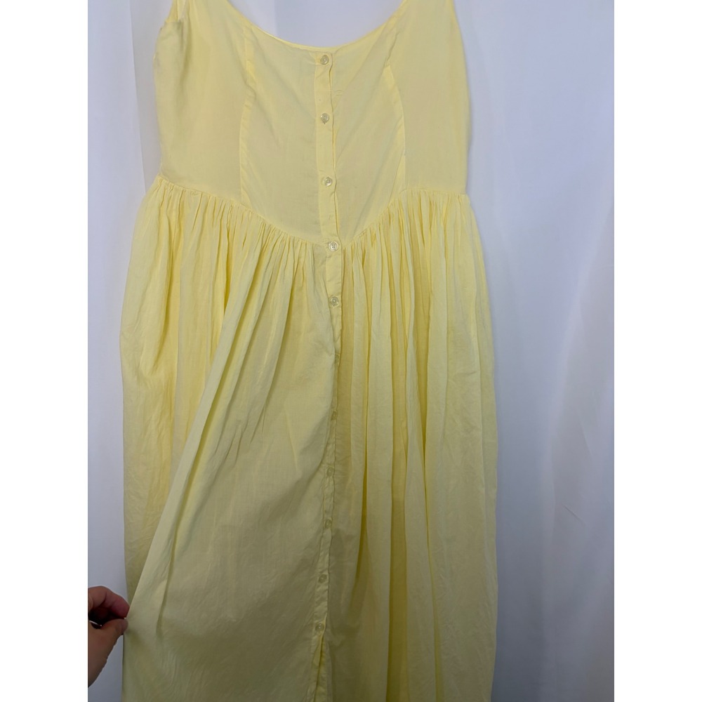ASOS Womens Butter Yellow Cottagecore Button Front Maxi Dress Size 8 Coquette - Picture 3 of 6